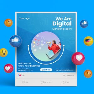 Social media post template for digital marketing agency