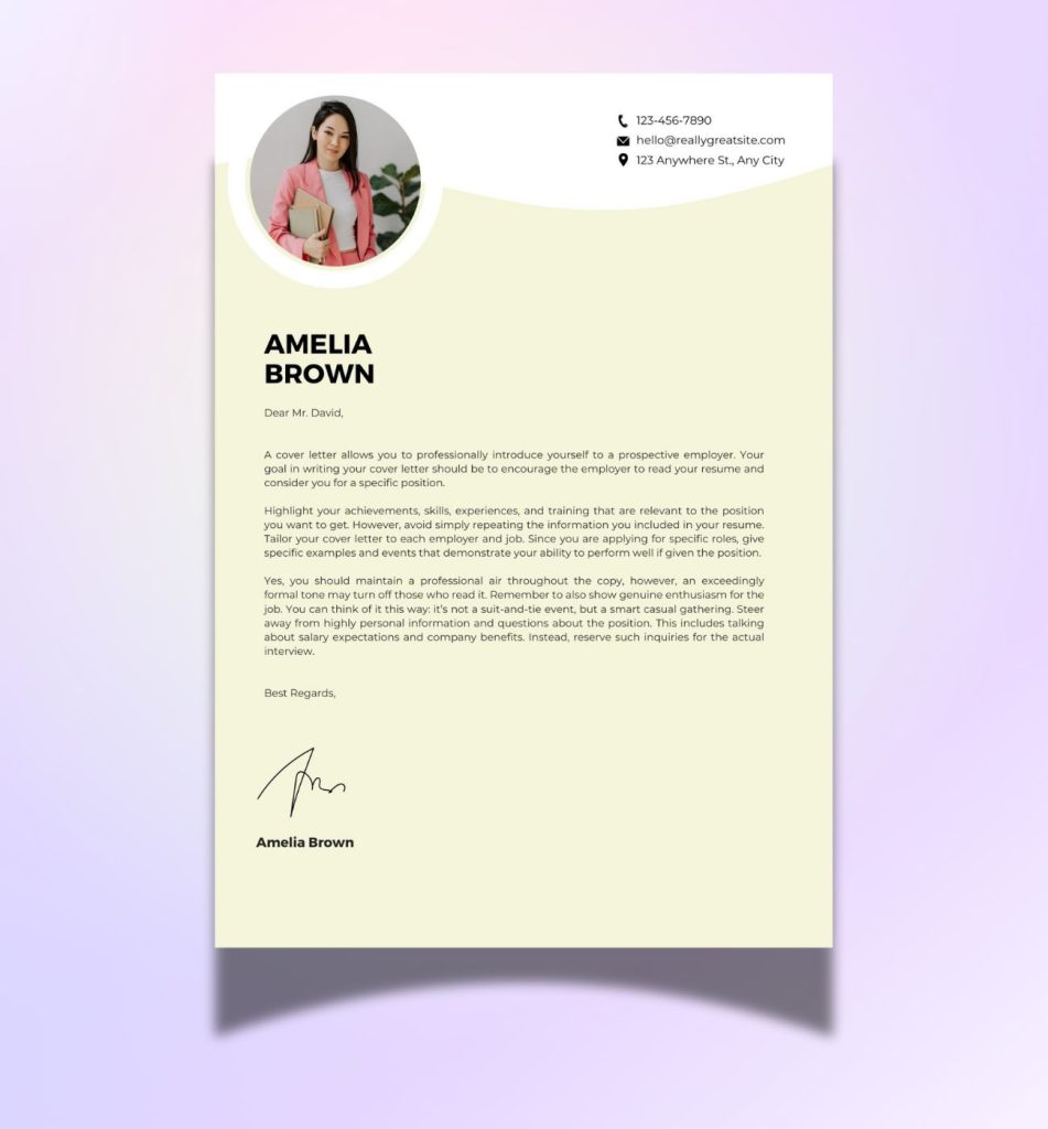 Customizable Cover letter - Canva Template - RS Digitals