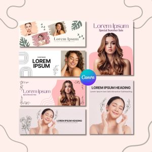 Customizable Skincare Website Banners – Desktop & Mobile Ready