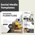 Social media post design template for Furniture shop
