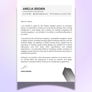 Cover letter for Graphic Designer - Canva Template
