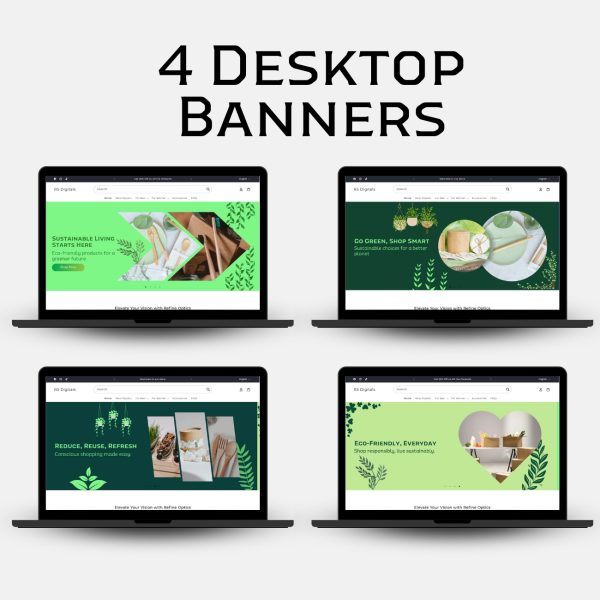 Eco-Friendly Website Banners – 4 Desktop & 4 Mobile | Editable in Canva - Image 3