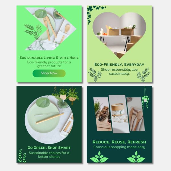 Eco-Friendly Website Banners – 4 Desktop & 4 Mobile | Editable in Canva - Image 4